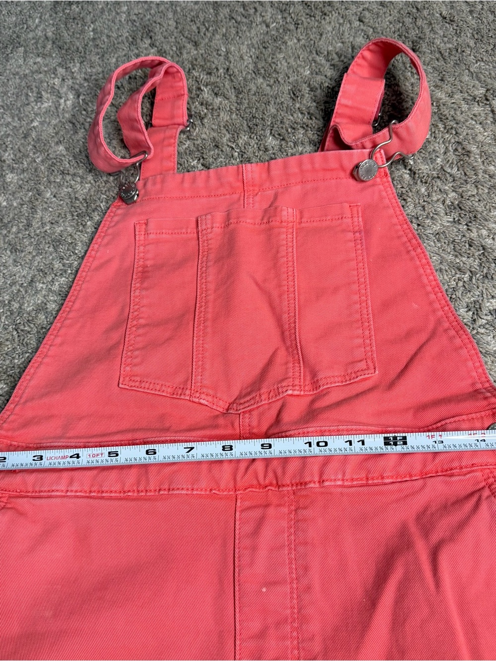 Rollas Original High Rise Straight leg Denim Overalls 29 8 coral pink utility - Picture 5 of 13